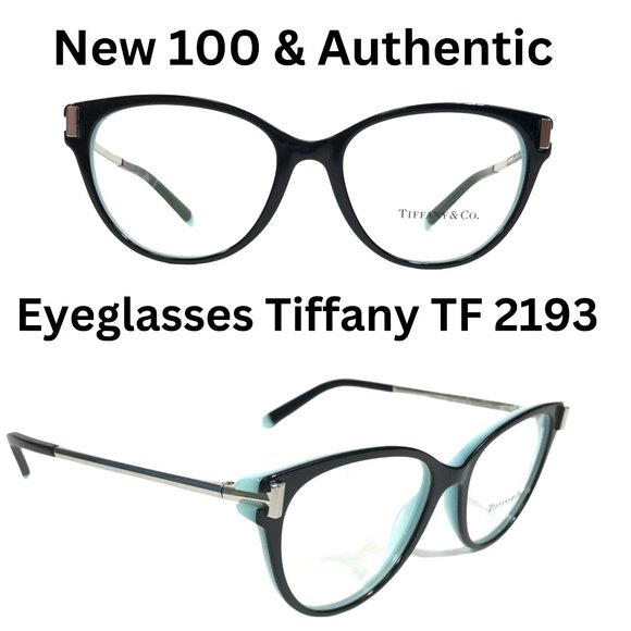 New Tiffany & Co. Eyeglasses Frames TF 2193 8055 Black Blue Silver 53-17-140